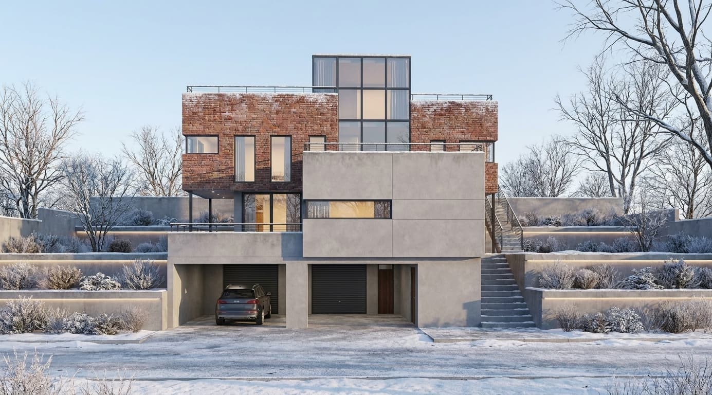Architectural render after applying the same Rendervi preset to a new angle