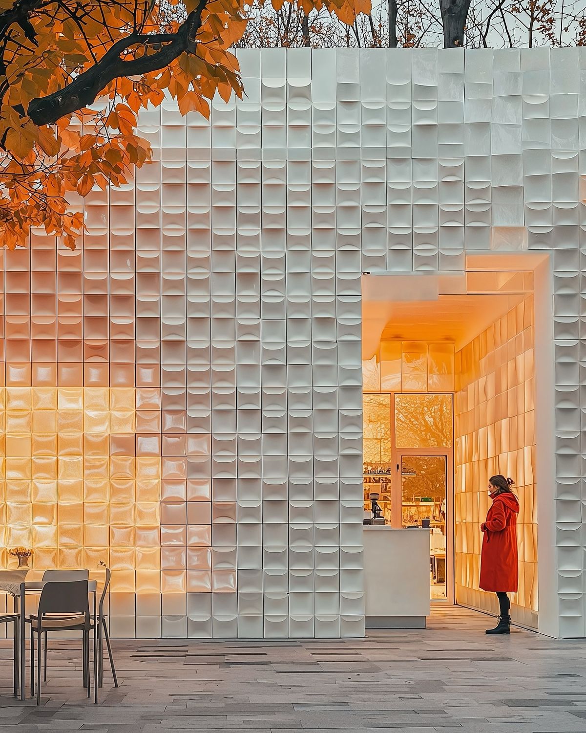 AI architectural pavilion concept example created in Rendervi concept mode